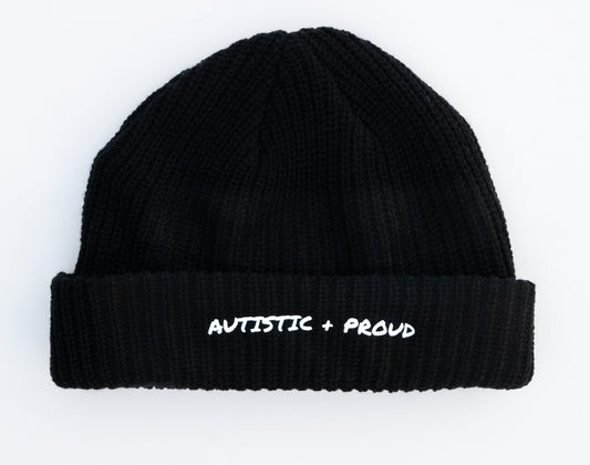 'Autistic & Proud' Cable Beanie (teen/adults)